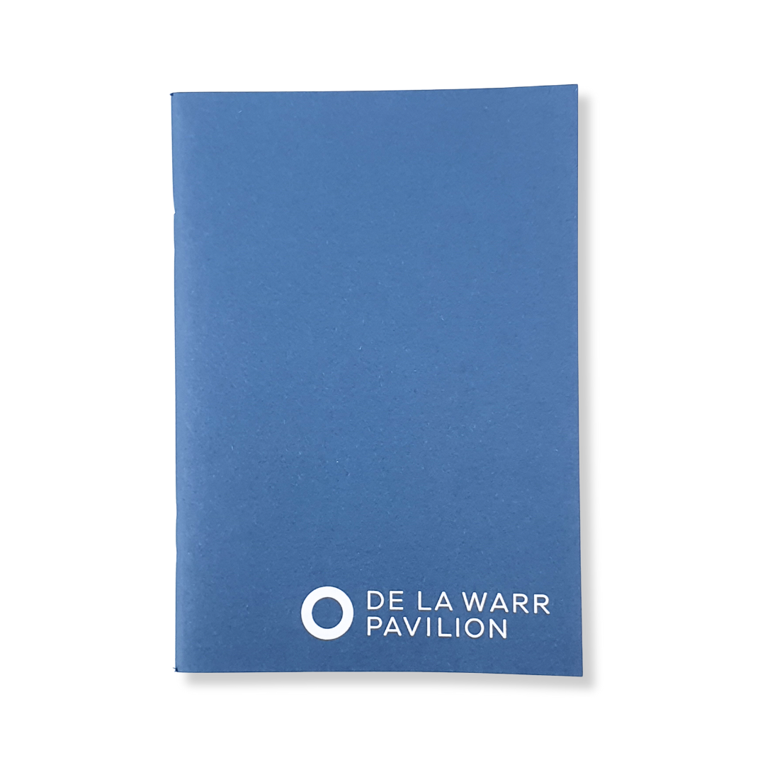 Front of Blue A5 De La Warr Pavilion branded notebook