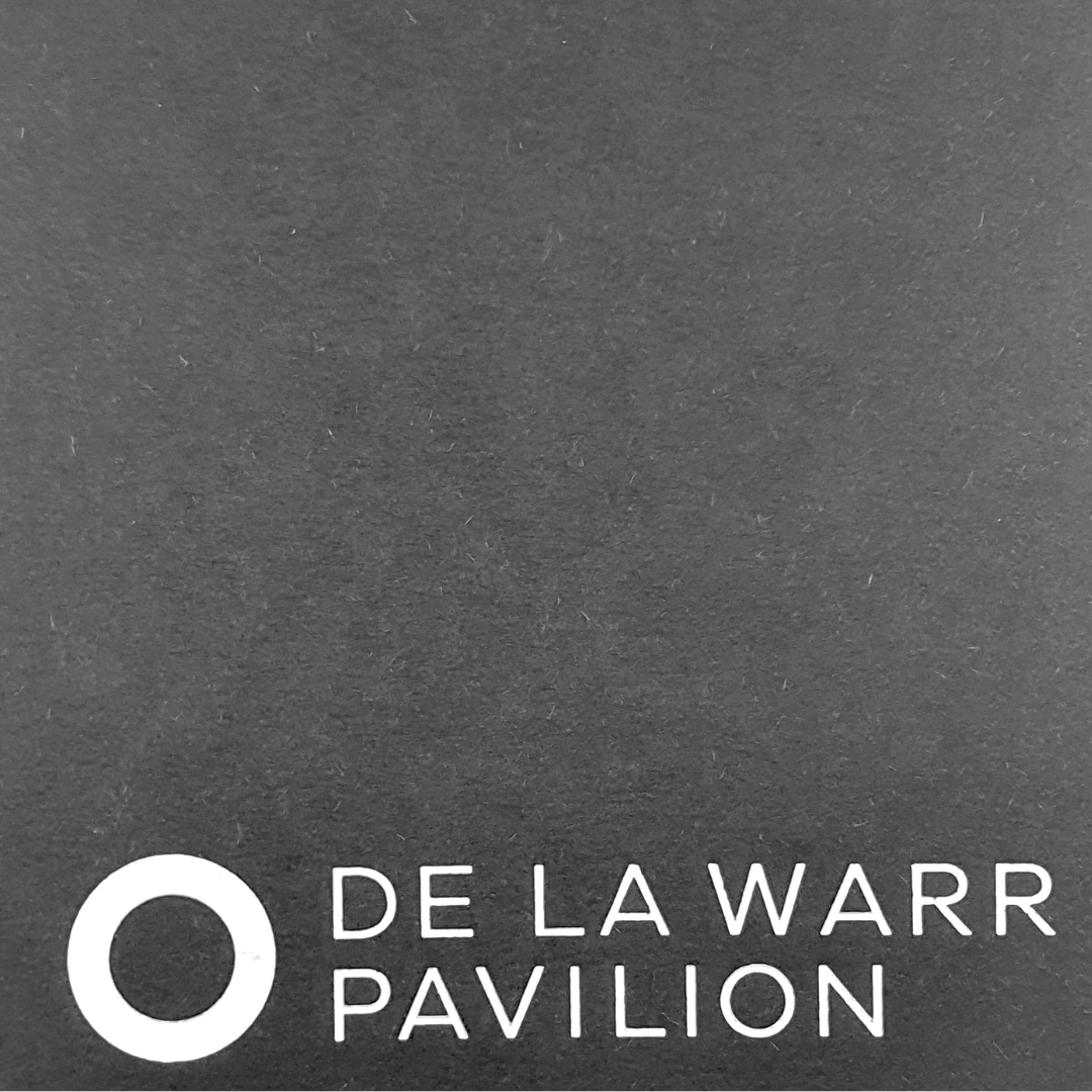 Black close up of A5 De La Warr Pavilion branded notebook