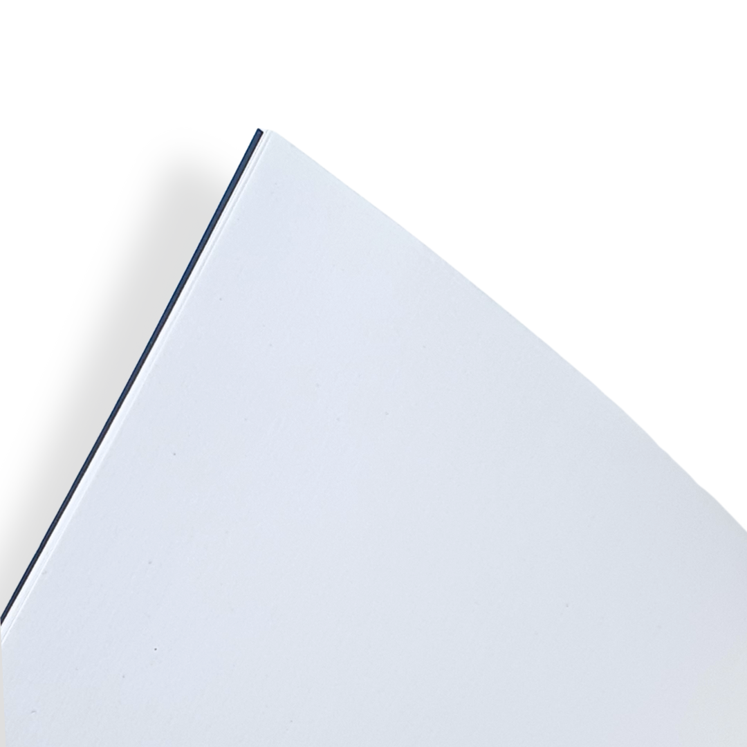 Open blank page of Blue A5 De La Warr Pavilion branded notebook
