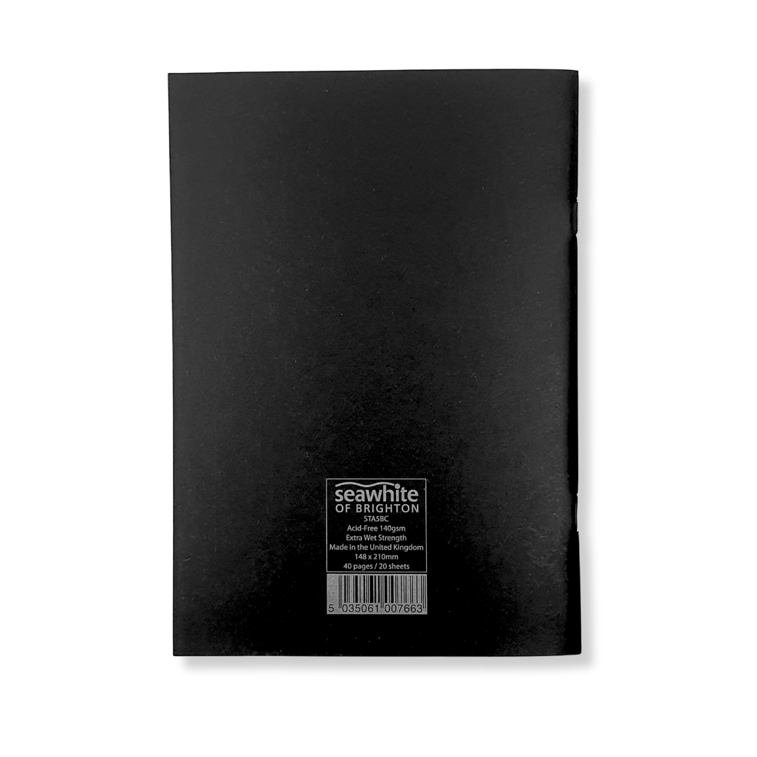 Black back of A5 De La Warr Pavilion branded notebook