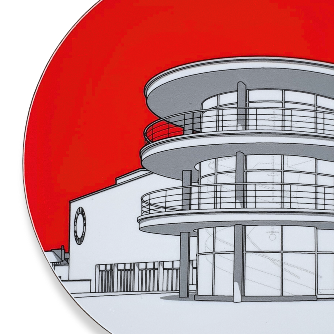 Close up of Red DLWP coaster