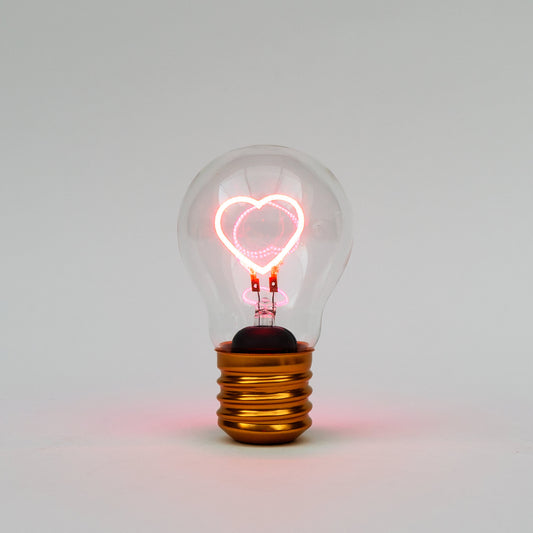cordless pink heart element lightbulb