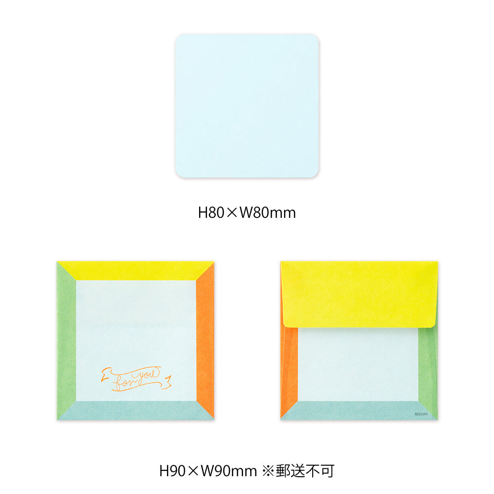 Set of pastel writing papers and envelopes  in various sizes