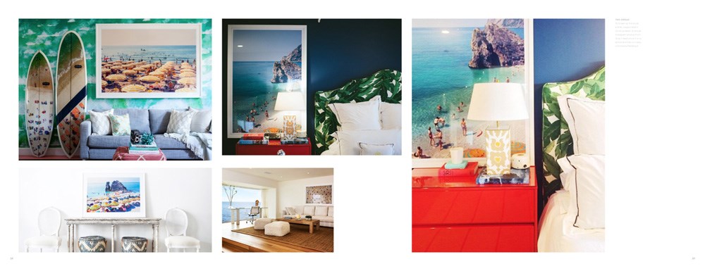 page of Beaches by Gray Malin with photographs of coastal themed houses on the beach