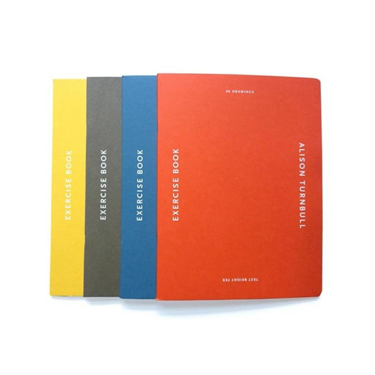 Alison Turnbull Exercise Books in yellow, blue, red and black
