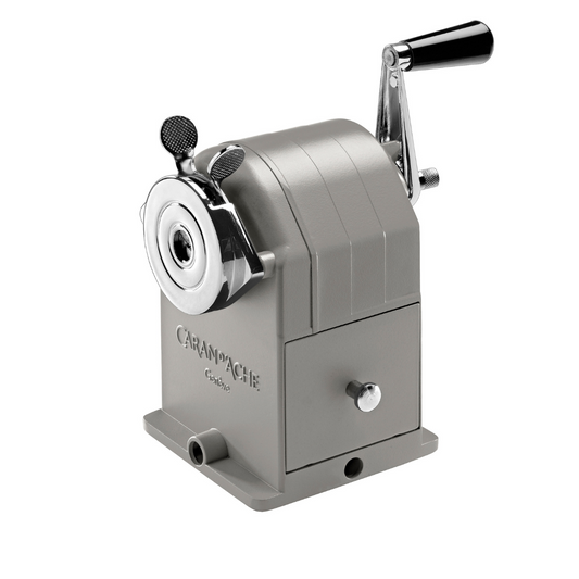 Silver Caran d'Ache metal pencil sharpener