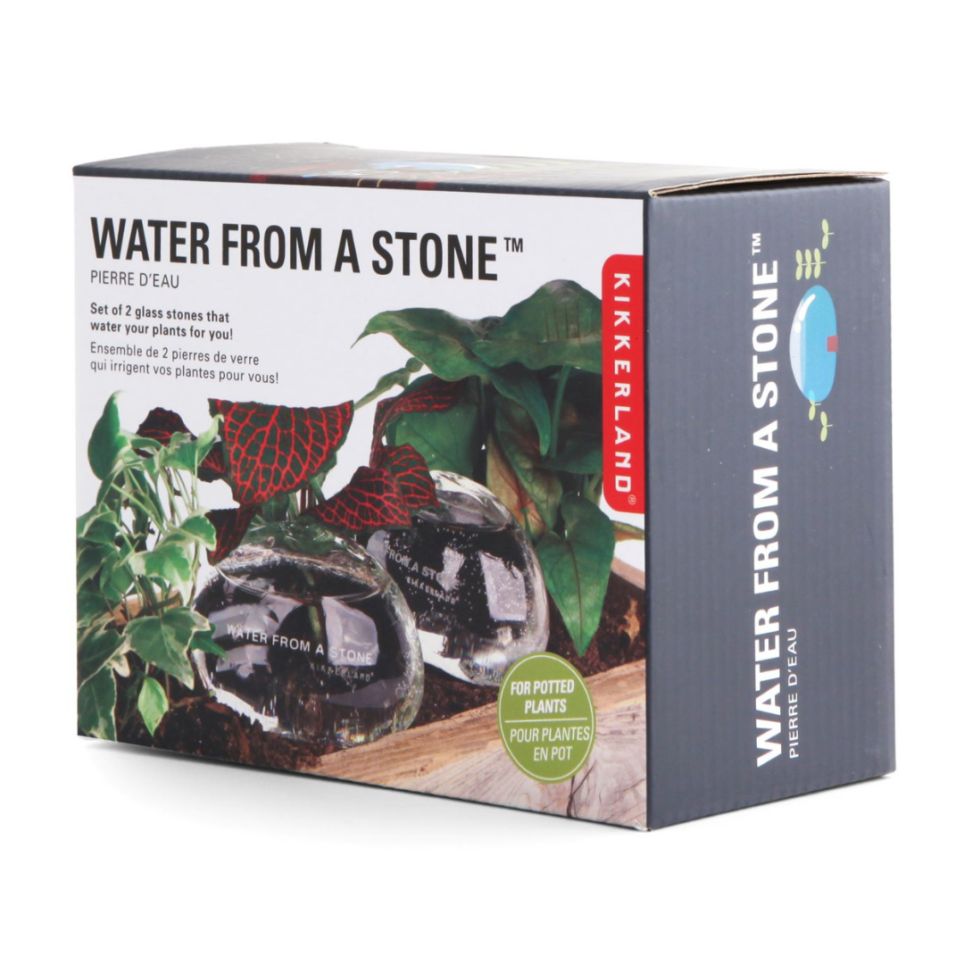 box for 2 glass 'stones' that water plants