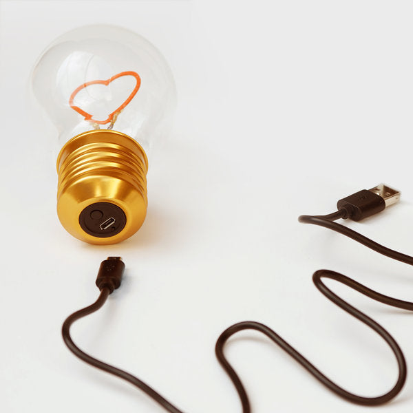 cordless pink heart element lightbulb