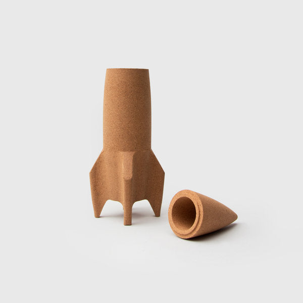 Cork Rocket Desk Tidy in use