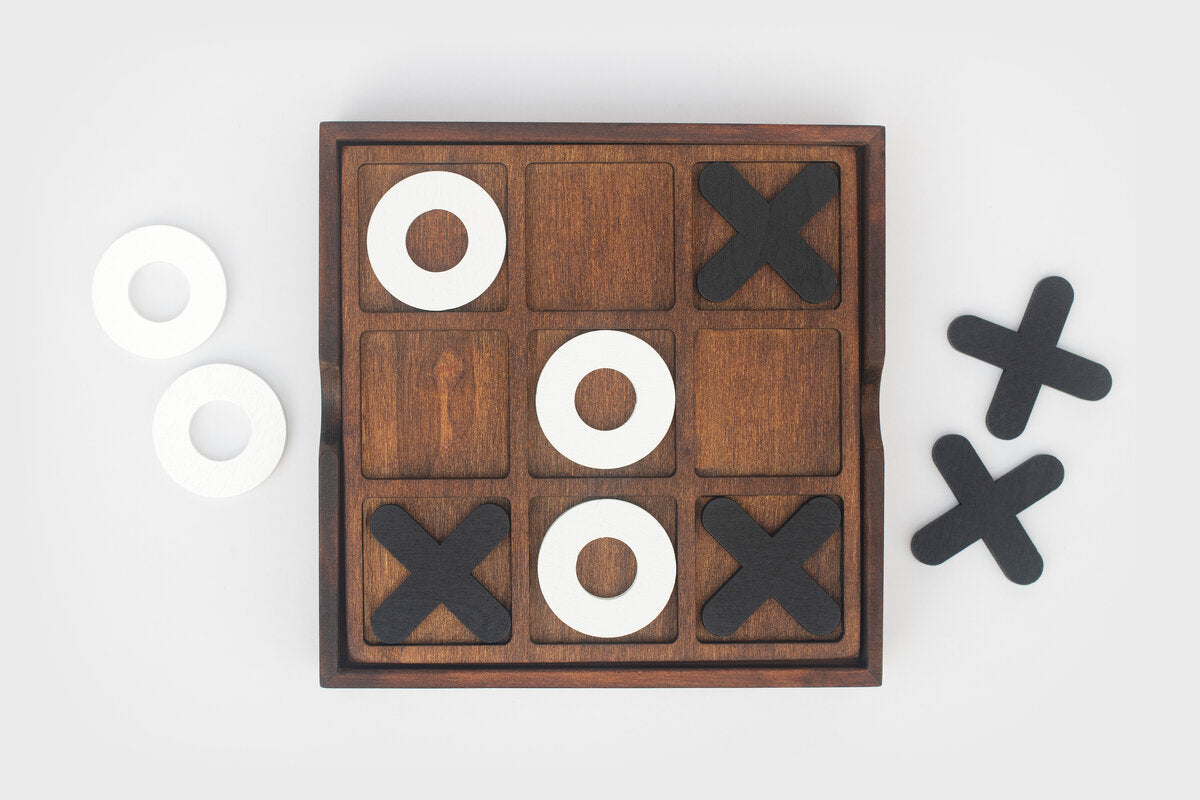 Wooden naughts and crosses set