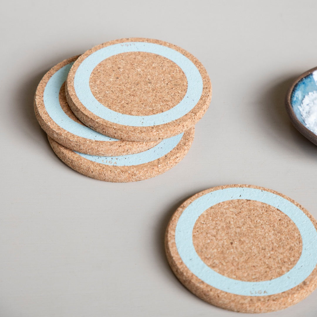 Four Earth Cork Coasters in Sky