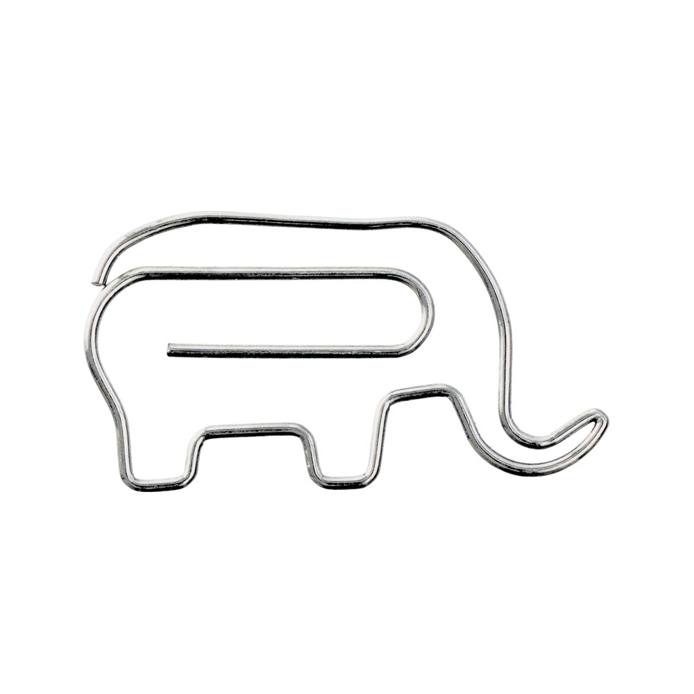 Elephant shaped metal paper clip
