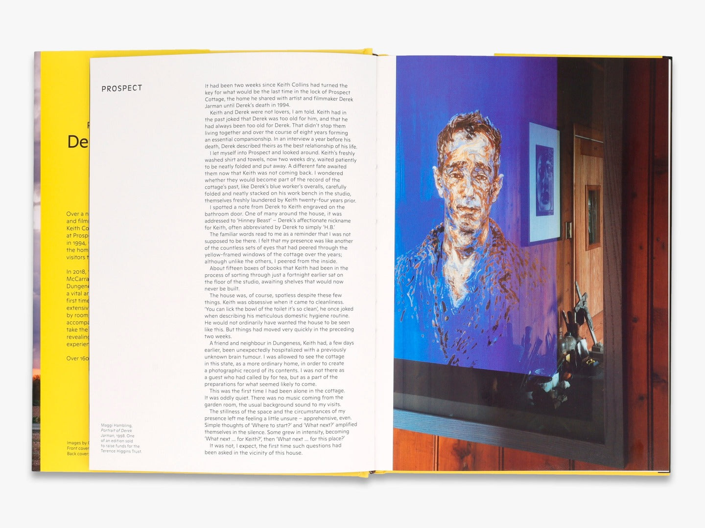 Page of 'Prospect Cottage: Derek Jarman's House' with text and photographs