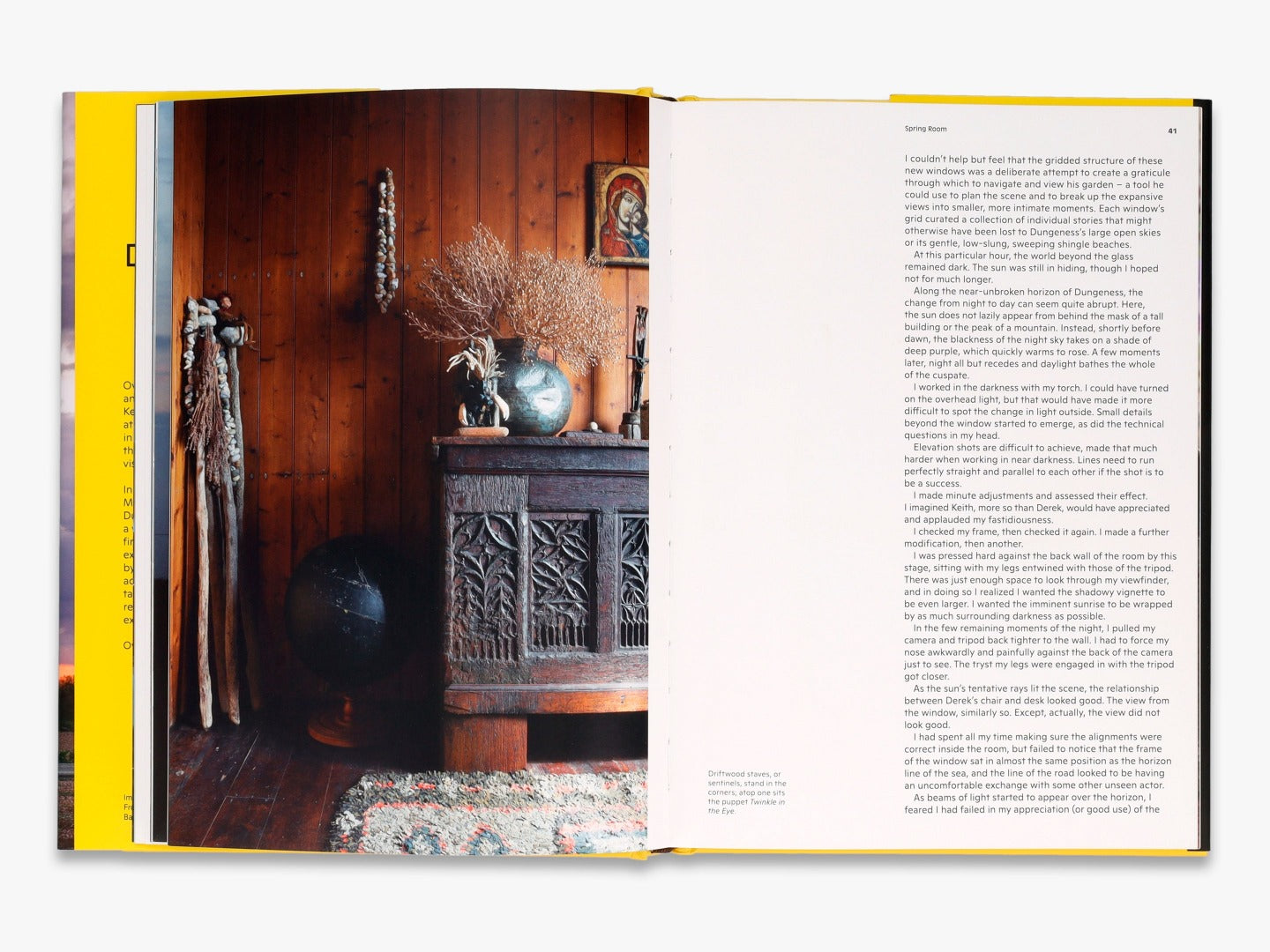 Page of 'Prospect Cottage: Derek Jarman's House' with text and photographs