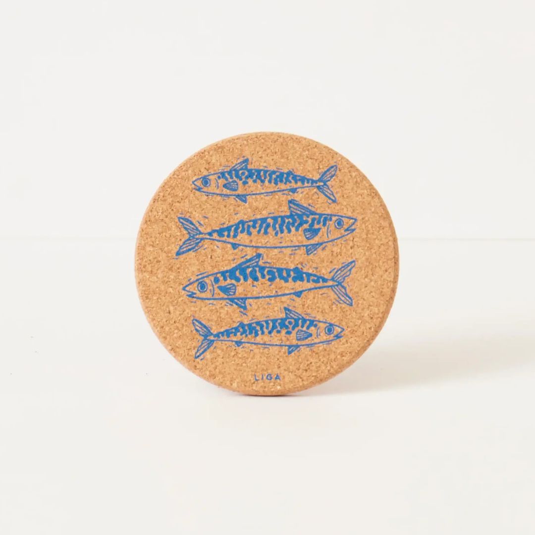 Mackerel Blue Cork Coaster