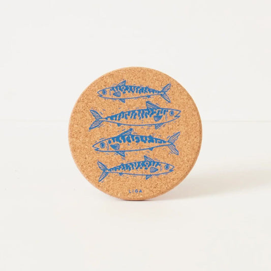 Mackerel Blue Cork Coaster