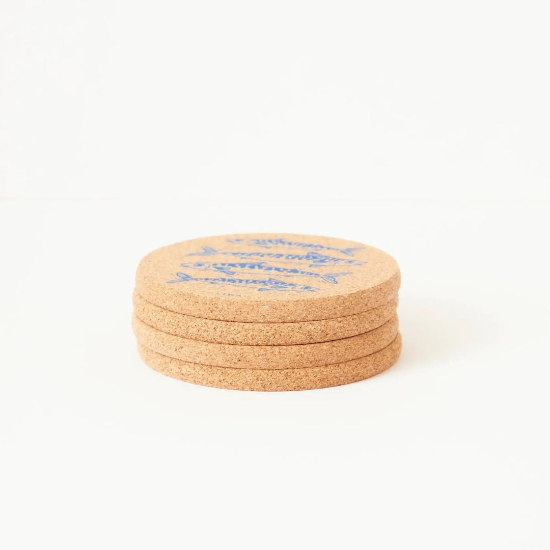 Mackerel Blue Cork Coaster