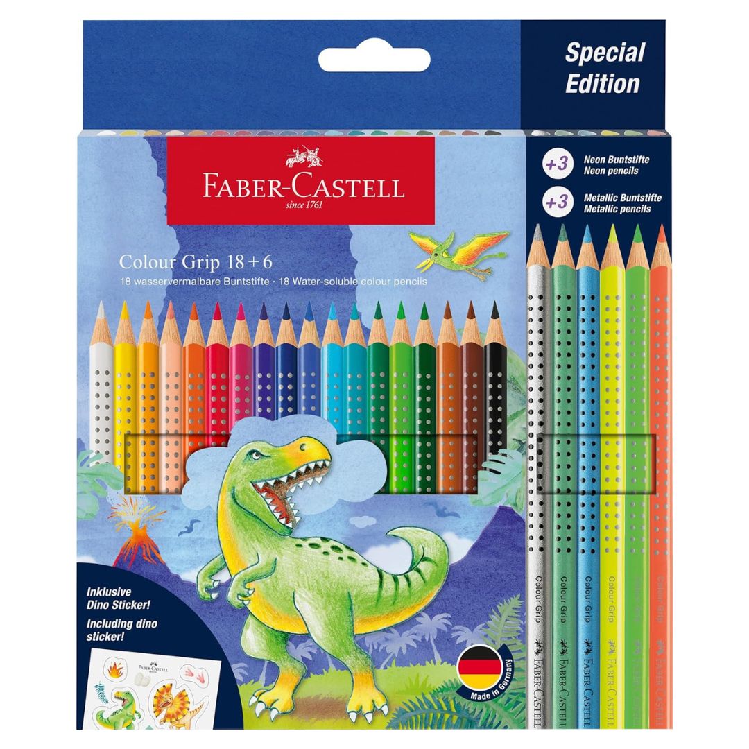 Dinosaur Colour Grip Pencils 24pk