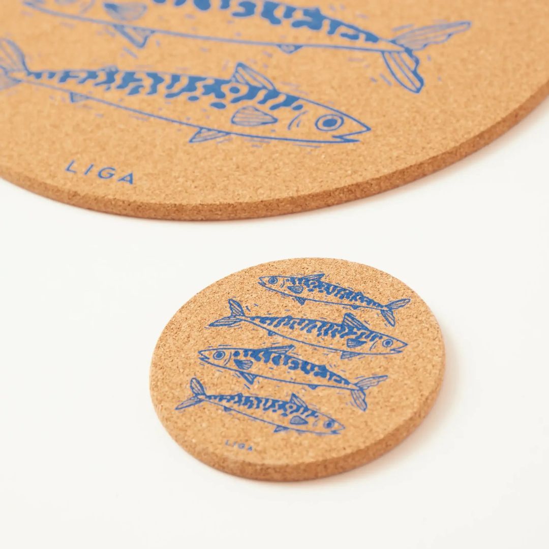 Mackerel Blue Cork Coaster