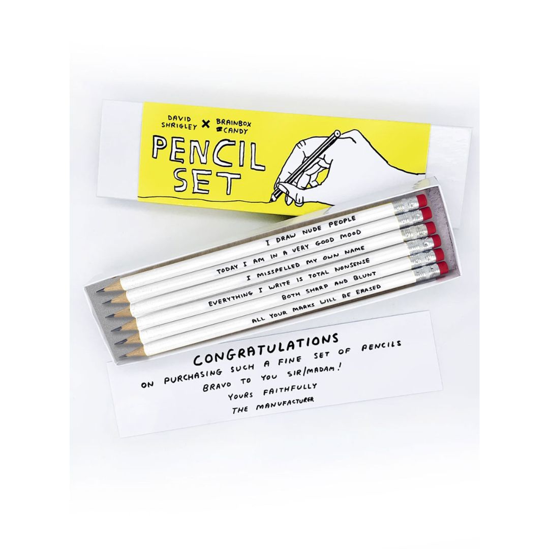 David Shrigley Pencil Set Yellow