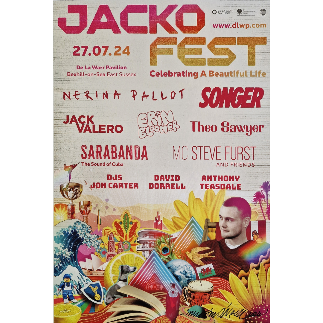 JACKOFEST Poster with artwork and artist names, signed by Martin O'Neill