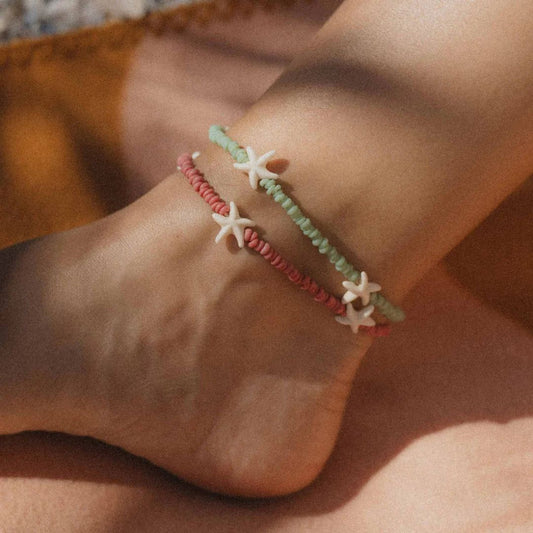 Starfish Anklet Green