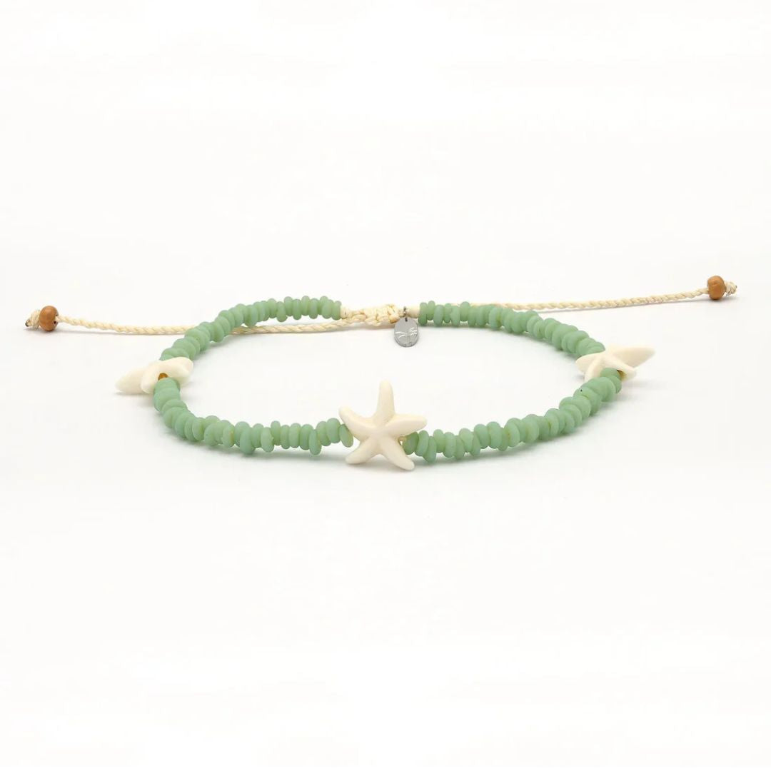 Starfish Anklet Green