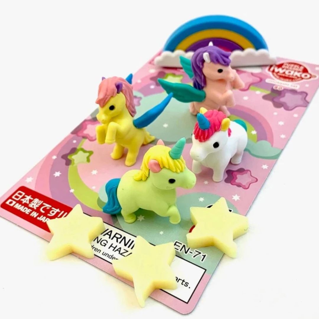 Iwako Unicorn Eraser Set