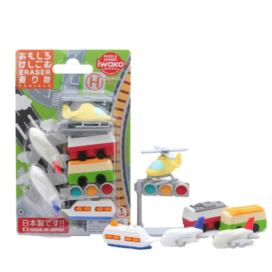Iwako Vehicle Eraser Set